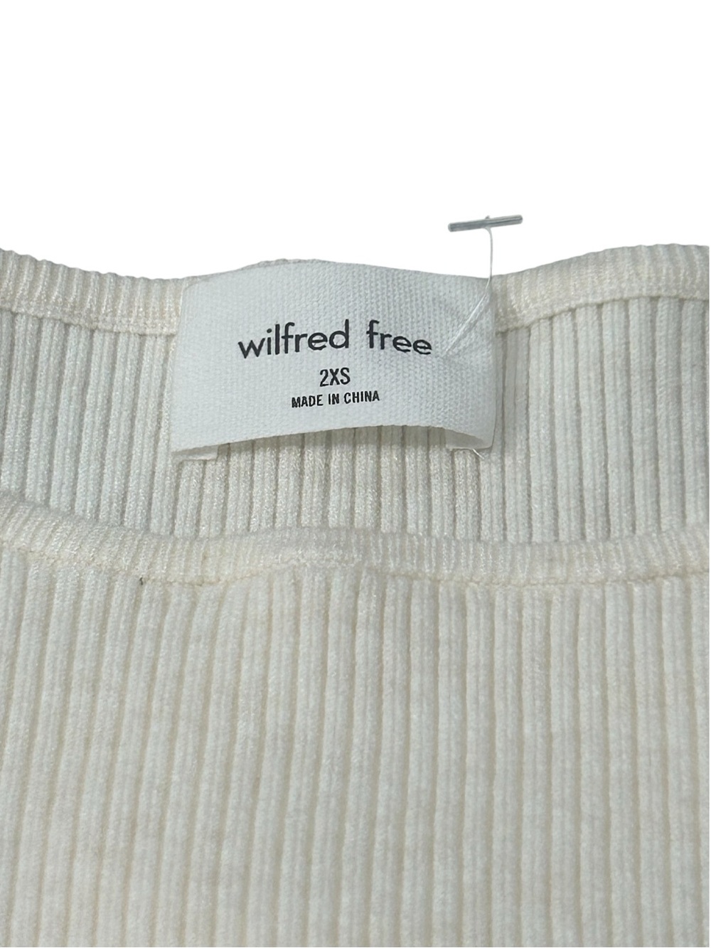 Aritzia Wilfred Free Crescent Cutout Ribbed Knit Mini Dress Sz XXS Bodycon - Picture 7 of 8